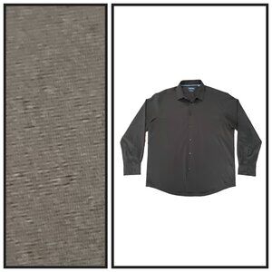 Nautica Black Slim Fit Dress Shirt XL Stretch Button Up